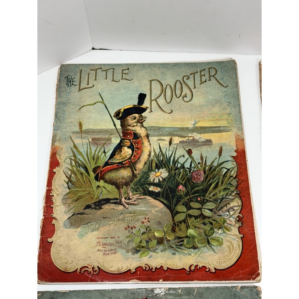 The Little Rooster 1900 published by Mc Loughlin Bros NY Book 1897 Rare Antique